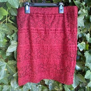 Maroon Red Lace Mini Skirt 🌹 Valentine’s Day flirty romantic